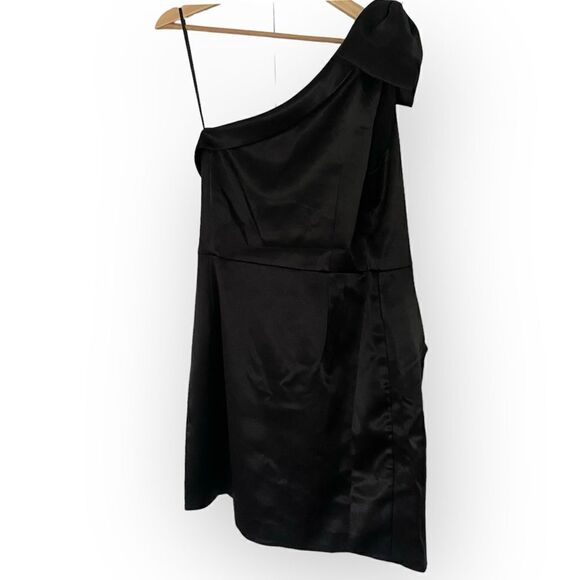 NEW Adrianna Papell size 16 One-Shoulder Statin Charmeuse Mini Dress Plus size - Picture 2 of 6